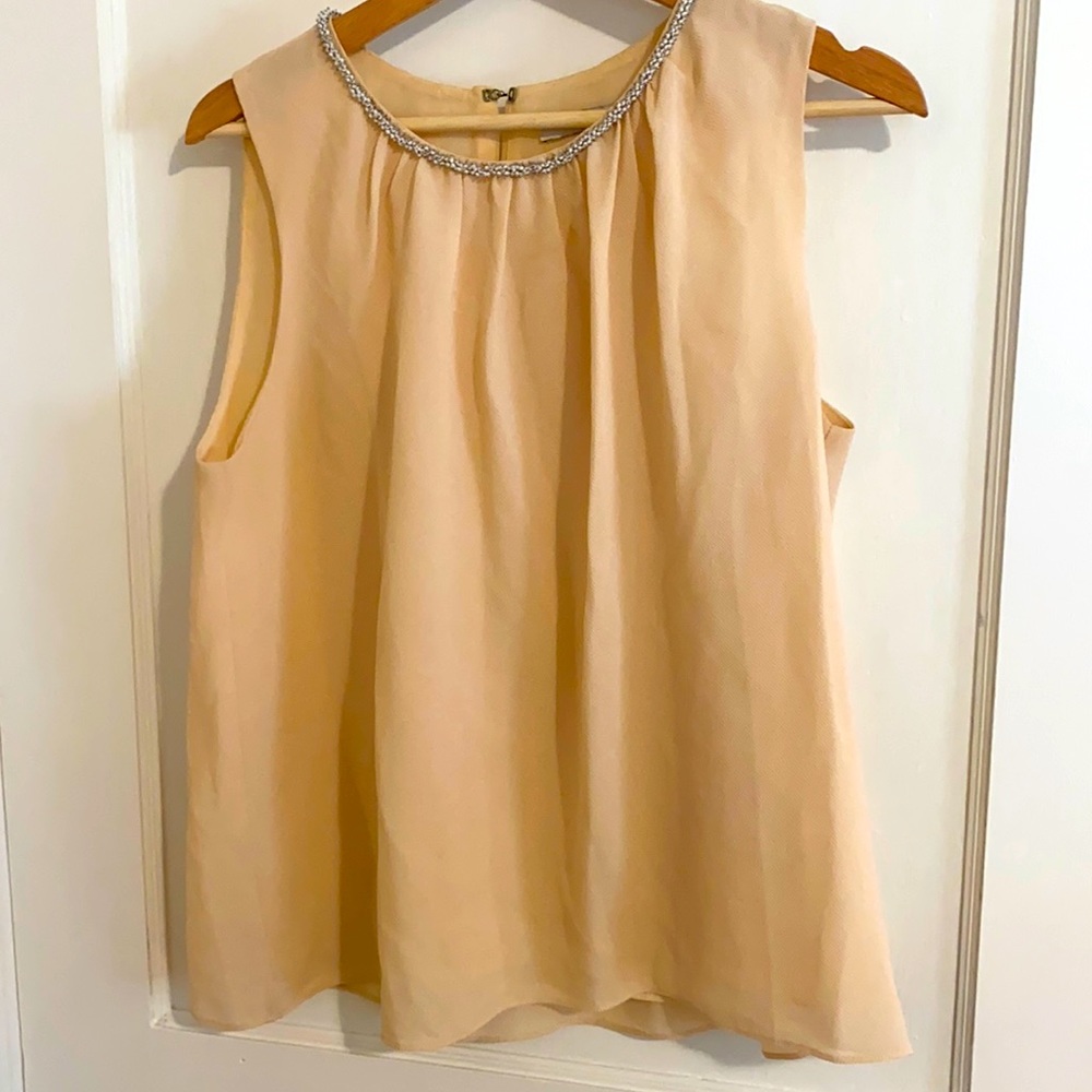 Flowy peach top with beading